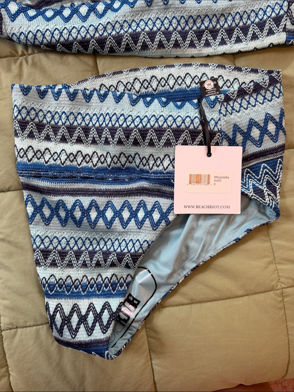 Beach Riot Blue Multi-Pattern Halter Bikini Set - Picture 3 of 5